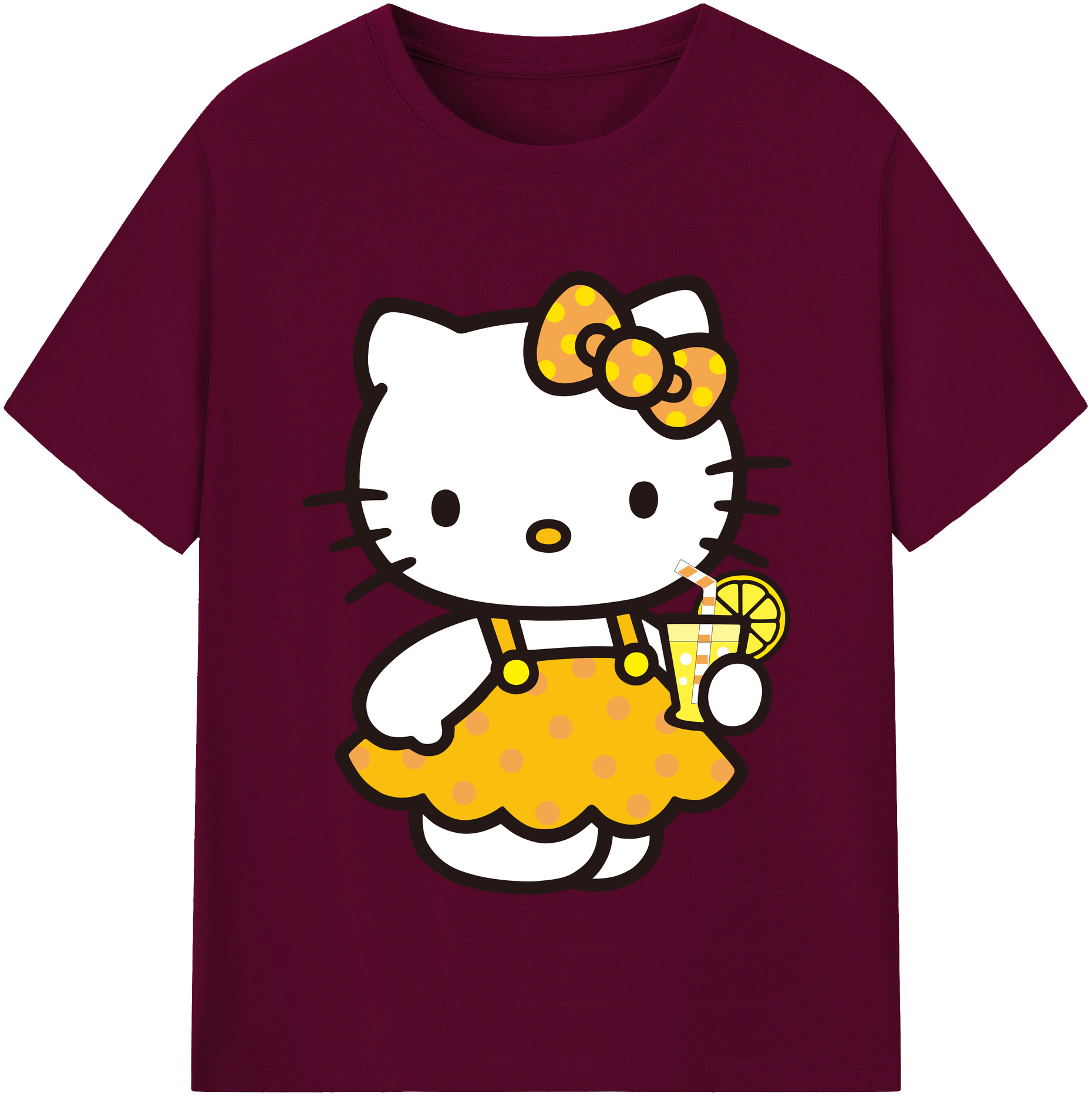 （画像用） Hello Kitty ハローキティ レディースカジュアルプリントTシャツ（綿100％）